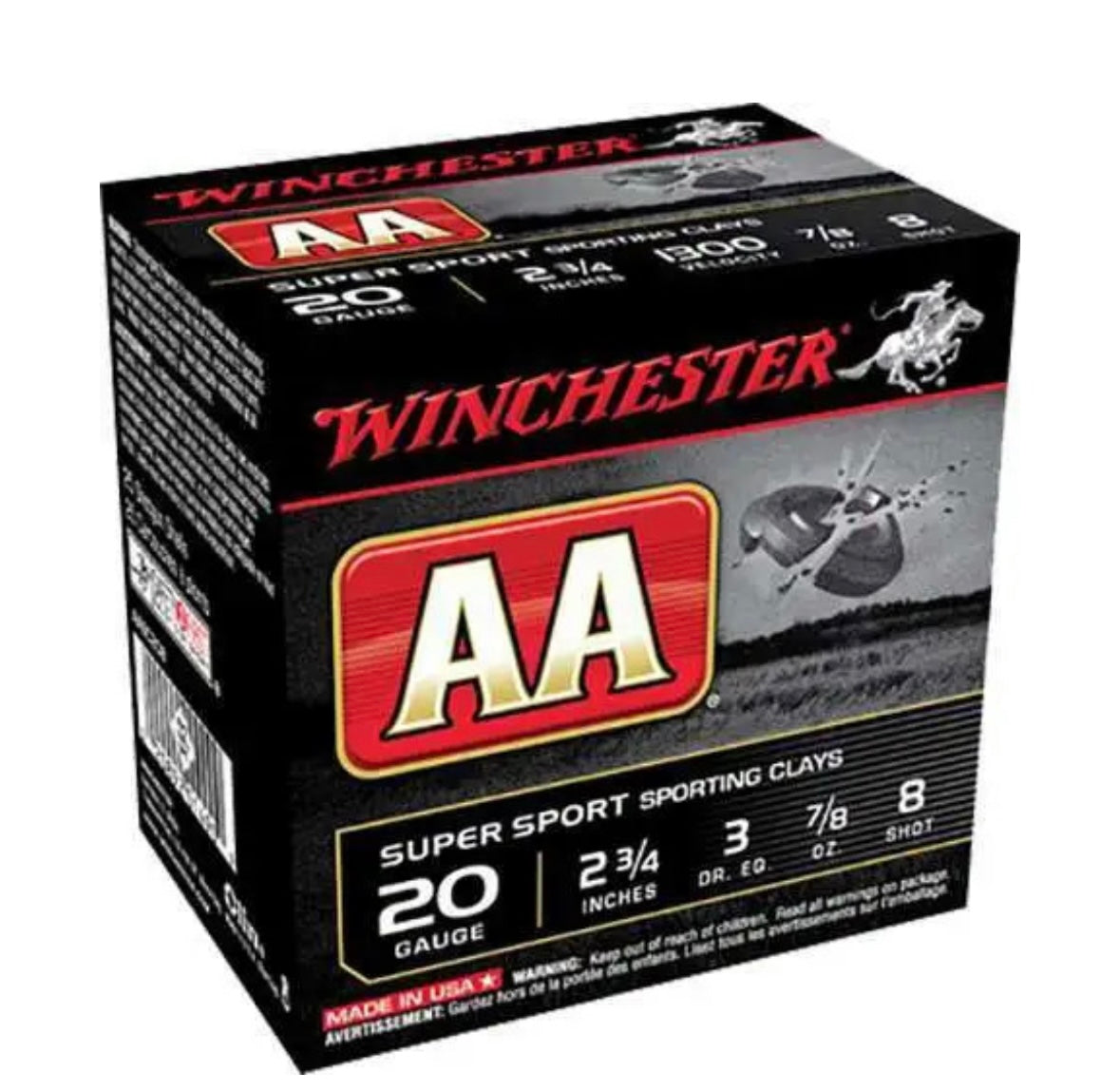Super Sport 20 GA 7/8 oz 1300 fps #8 (sku AASC208)