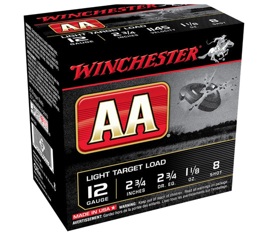Lite Target 12 GA – 1 1/8 oz	1145 fps	#8 (sku AA128)