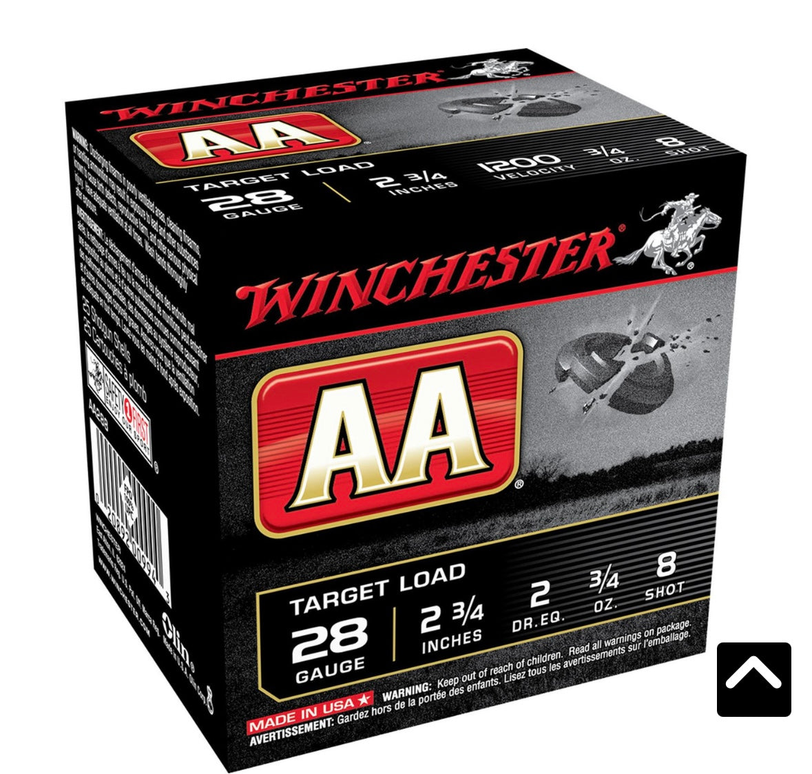 Target Load 28 GA  3/4 oz	1200 fps	#8 (sku AA288)